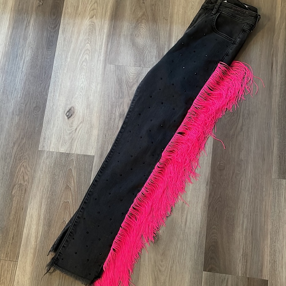 High waist fringe skinny jeans - Picture 5 of 5